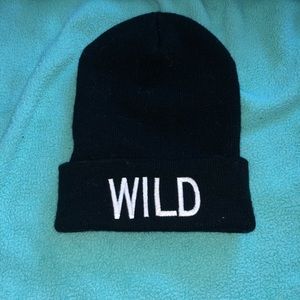 “WILD” black beanie